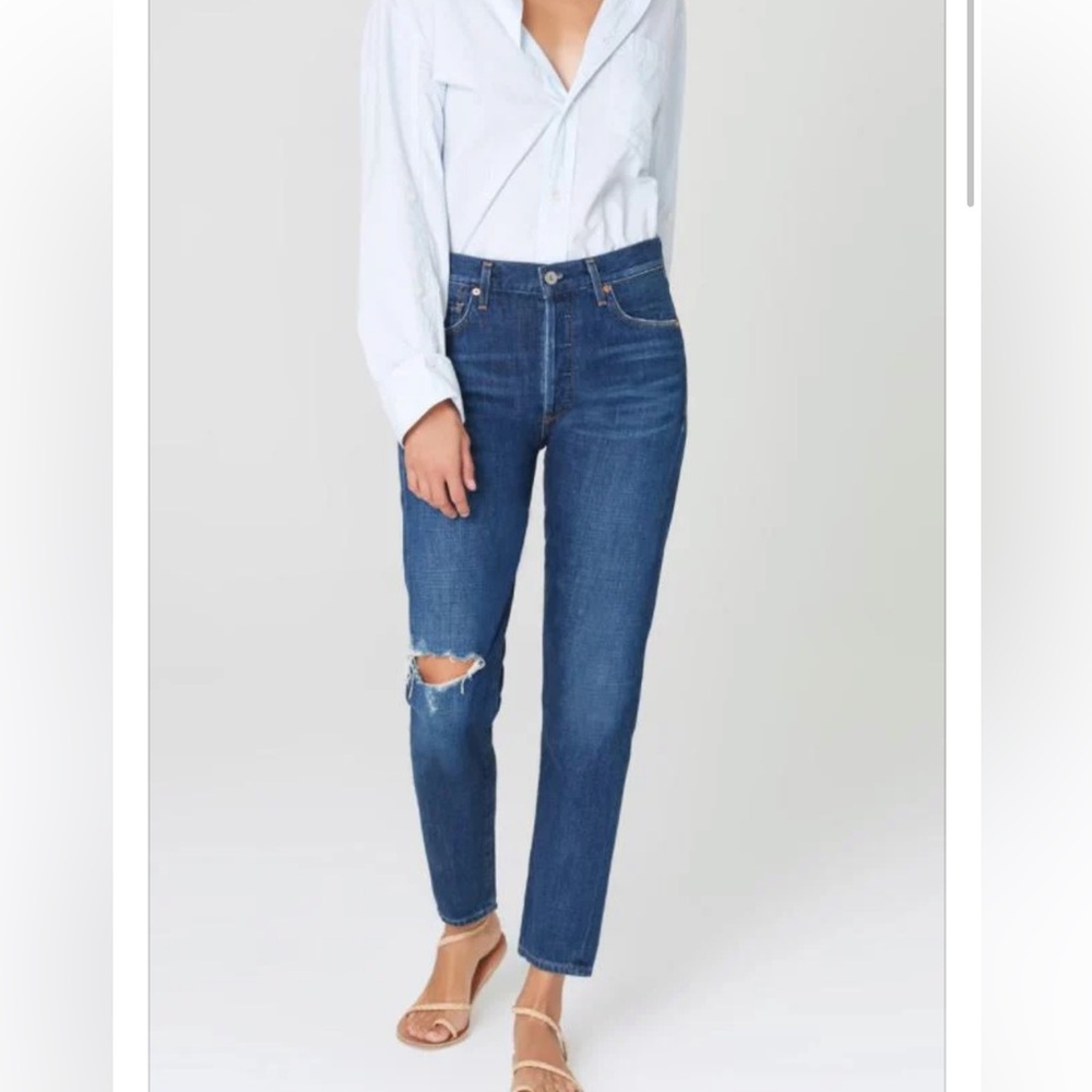 Citizens of Humanity Liya Classic in ‘Lowe’ with knee fray